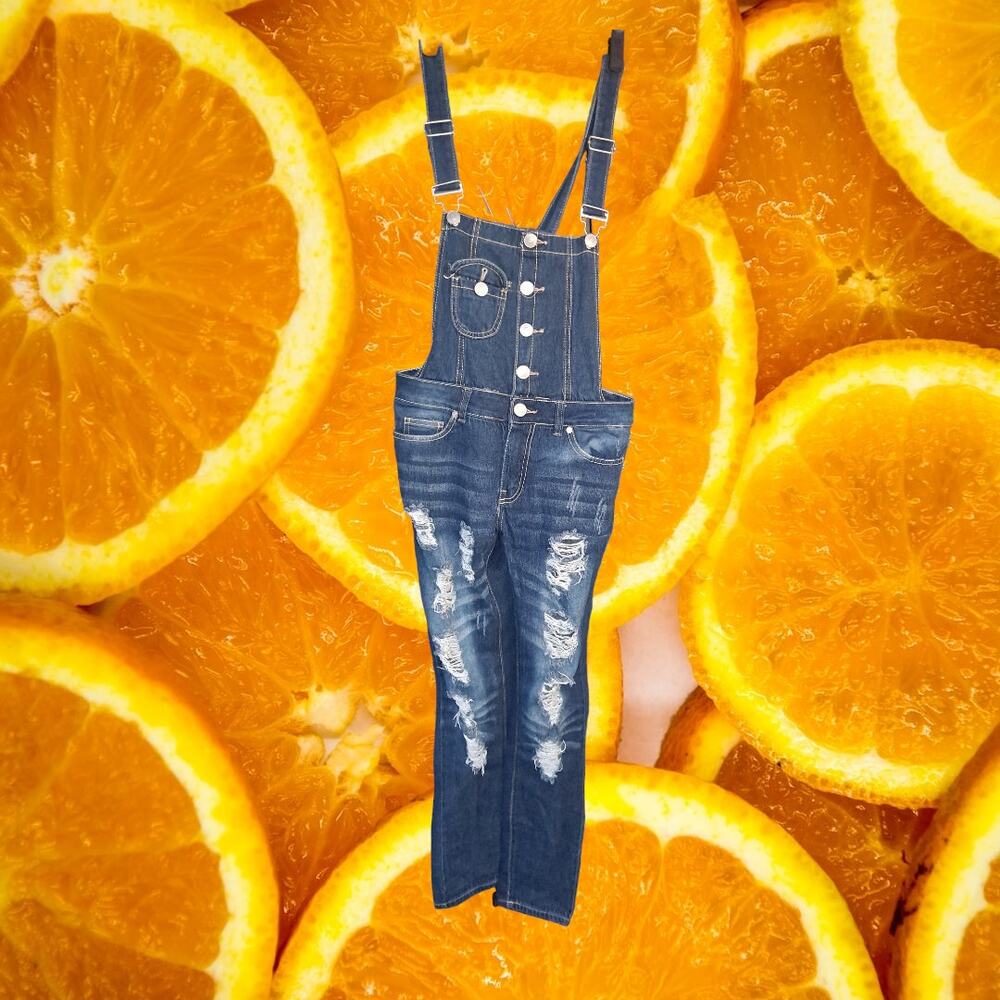 Thrill Distressed Overall Jeans Size 7